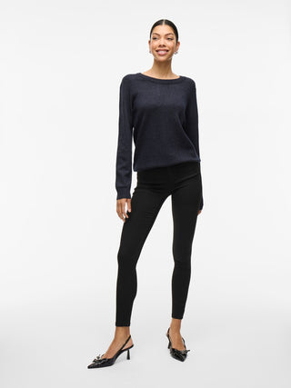 Viril Round Neck Long Sleeve Top | Total Eclipse