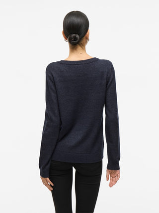Viril Round Neck Long Sleeve Top | Total Eclipse