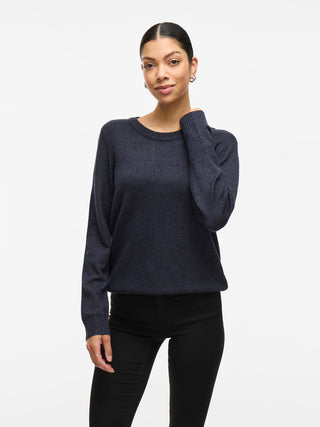 Viril Round Neck Long Sleeve Top | Total Eclipse