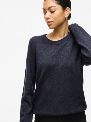 Viril Round Neck Long Sleeve Top | Total Eclipse