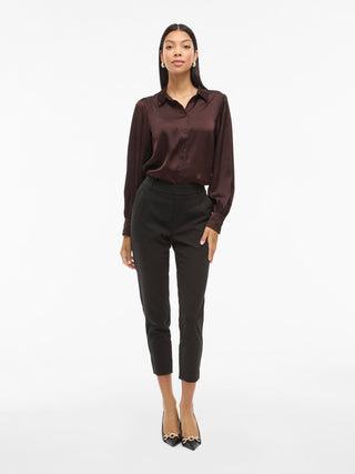 Varone High Waist Slim Leg Pants  | Black