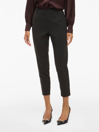 Varone High Waist Slim Leg Pants  | Black