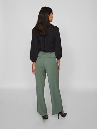 Varone High Waist Wide Leg Pants  | Duck Green