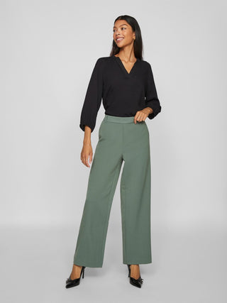 Varone High Waist Wide Leg Pants  | Duck Green