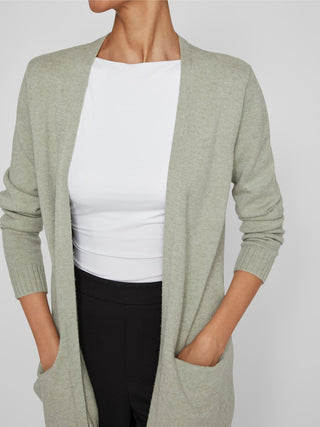 Viril Open Long Sleeve Knit Cardigan | Oil Green