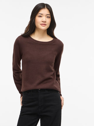 Viril Round Neck Long Sleeve Top | Coffee Bean