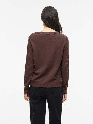 Viril Round Neck Long Sleeve Top | Coffee Bean