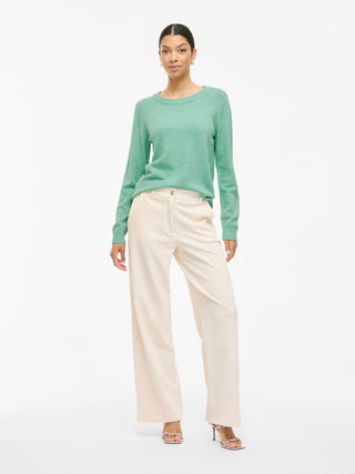 Viril Round Neck Long Sleeve Top | Winter Green