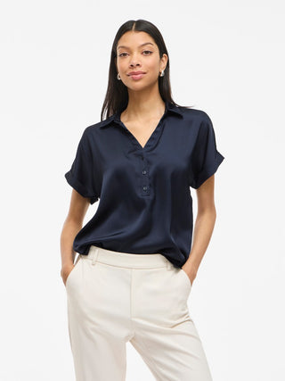 Enna Short Sleeve Top | Navy Blazer