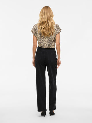 Freya High Waist Wide Jean | Black Denim