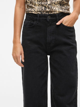 Freya High Waist Wide Jean | Black Denim