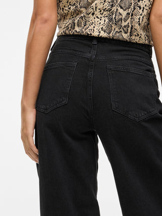 Freya High Waist Wide Jean | Black Denim