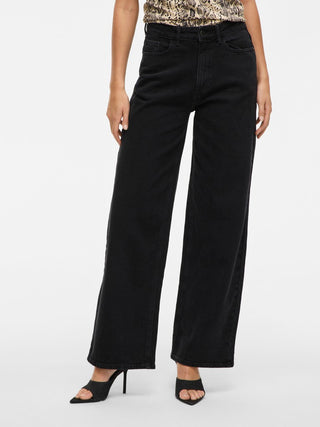 Freya High Waist Wide Jean | Black Denim