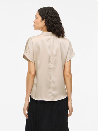 Enna Short Sleeve Top | Cement