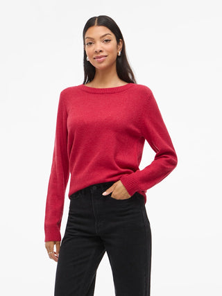 Viril Round Neck Long Sleeve Top | Jester Red
