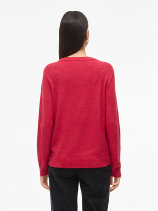 Viril Round Neck Long Sleeve Top | Jester Red