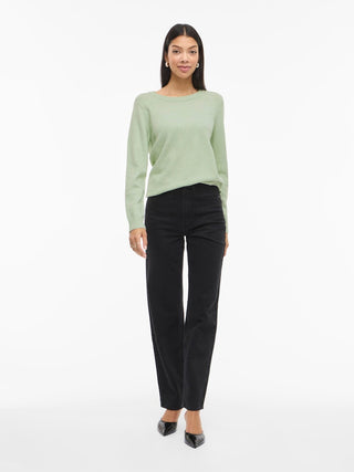 Viril Round Neck Long Sleeve Top | Smoke Green