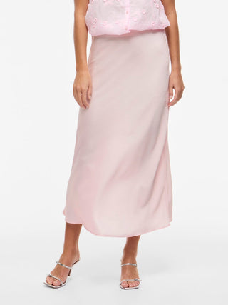 Ellette High Waist Satin Skirt  | Cherry Blossom