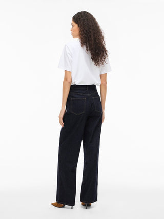 Freya High Waist Wide Jean | Dark Blue Denim Rinse