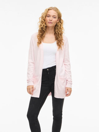Viril Open Long Sleeve Knit Cardigan | Cherry Blossom