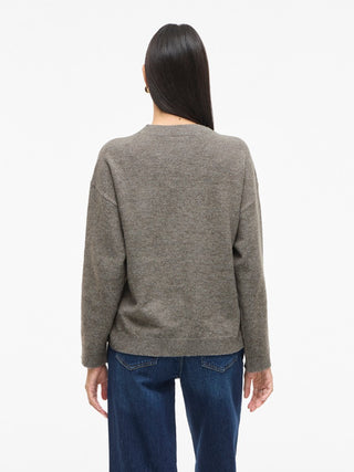 Liga Long Sleeve Round Neck Knit Top | Falcon