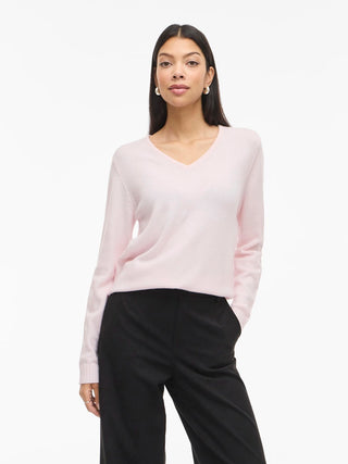 Viril V Neck Long Sleeve Top | Cherry Blossom