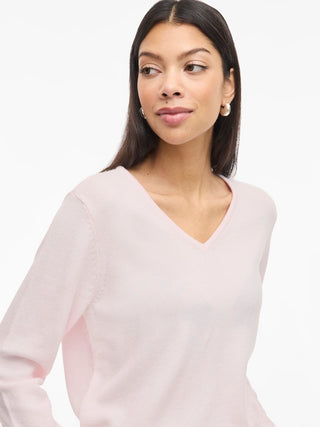 Viril V Neck Long Sleeve Top | Cherry Blossom