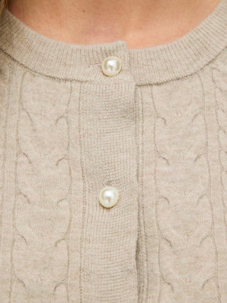 Kerry Cable Long Sleeve Knit Cardigan | Natural Melange
