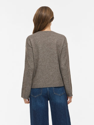 Liga Long Sleeve V Neck Knit Top | Falcon