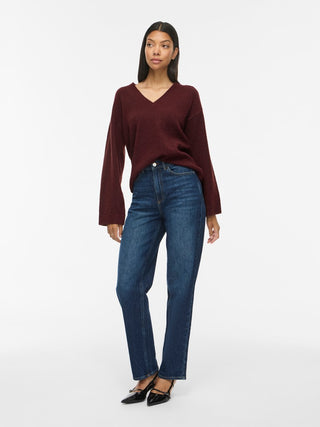 Liga Long Sleeve V Neck Knit Top | Port Royal