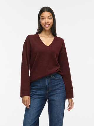 Liga Long Sleeve V Neck Knit Top | Port Royal