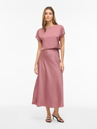 Ellette High Waist Midi Skirt | Nostalgia Rose