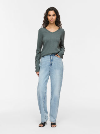Viril V Neck Long Sleeve Top | Balsam Green