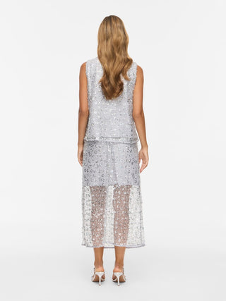 Glita Midi Skirt | Silver