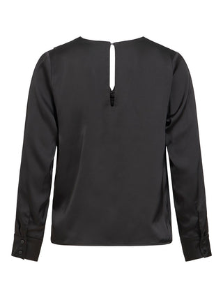 Freja Waterfall Long Sleeve Top | Black Beauty