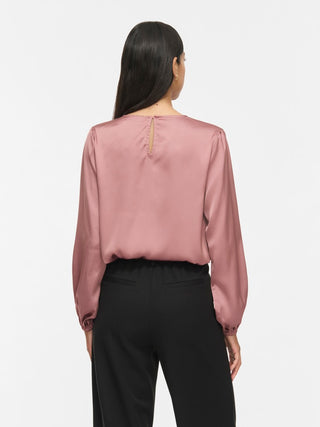 Enna Ravenne Long Sleeve Round Neck Top | Nostalgia Rose