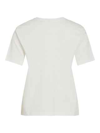 Sybil Bow Round Neck Short Sleeve Tee | Snow White