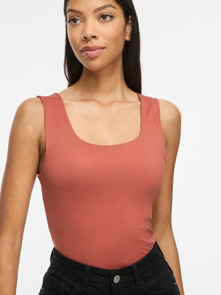 Kenza U Neck Sleeveless Tank Top | Marsala
