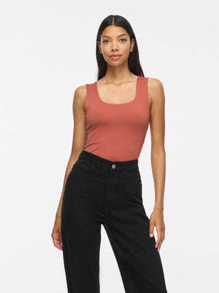 Kenza U Neck Sleeveless Tank Top | Marsala