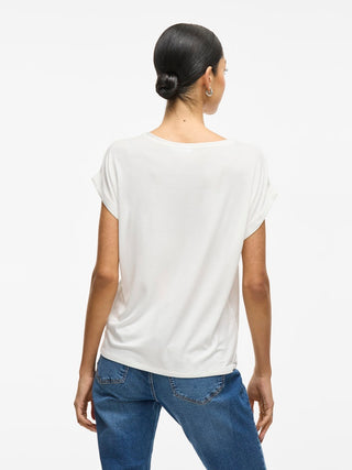 Ellette Short Sleeve Satin Top  | White