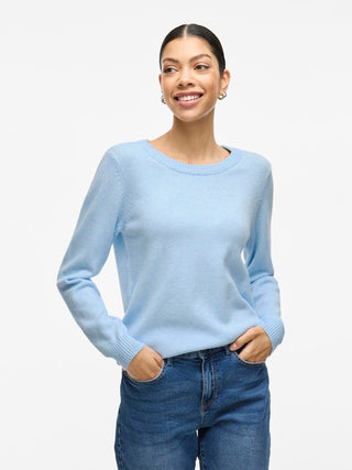 Viril Round Neck Long Sleeve Knit | Kentucky Blue