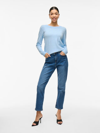 Viril Round Neck Long Sleeve Knit | Kentucky Blue