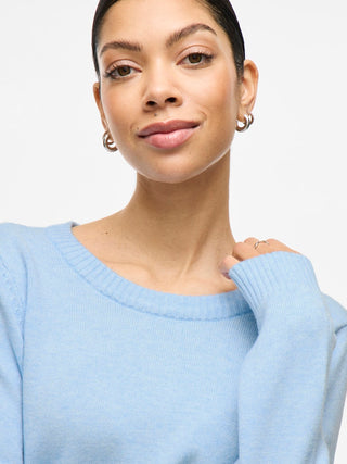 Viril Round Neck Long Sleeve Knit | Kentucky Blue