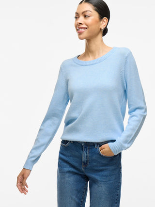 Viril Round Neck Long Sleeve Knit | Kentucky Blue