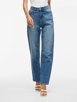 Kelly High Waist Straight Leg Jean | Medium Blue Denim Wash