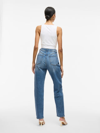 Kelly High Waist Straight Leg Jean | Medium Blue Denim Wash