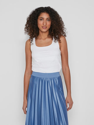 Kenza U Neck Sleeveless Tank Top | White