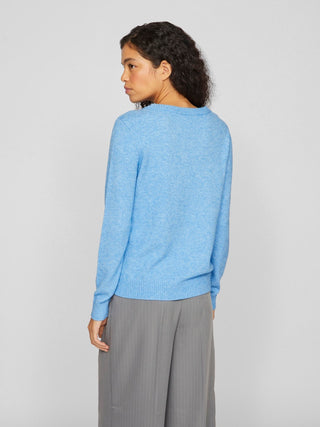 Viril Round Neck Long Sleeve Knit | Blissful Blue