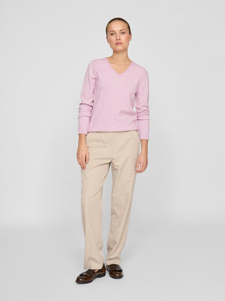 Viril V Neck Long Sleeve Knit | Winsome Orchid