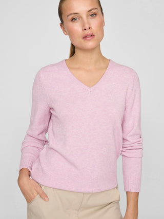 Viril V Neck Long Sleeve Knit | Winsome Orchid